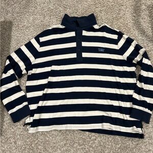 L.L. Bean Striped Navy and White Long Sleeve Shirt